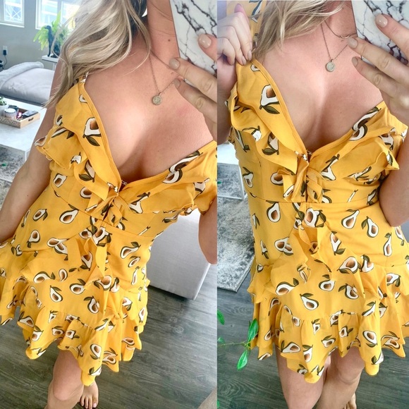 🥑 Avocado Queen Yellow Summer Dress - Picture 2 of 5